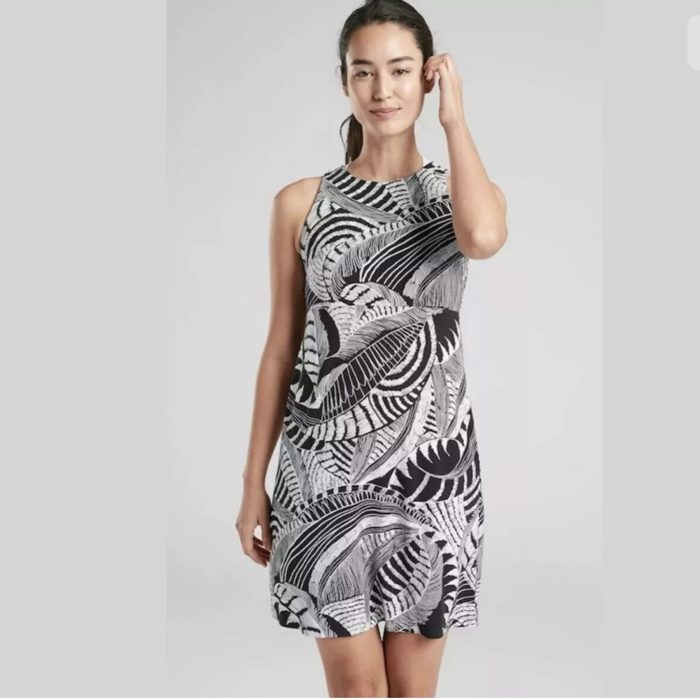 Athleta Santorini High Neck Dress Zumba Print
